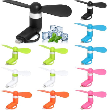 Aeergured Mini Cell Phone Fan 12 Pack, 2-in-1 Fan Compatible