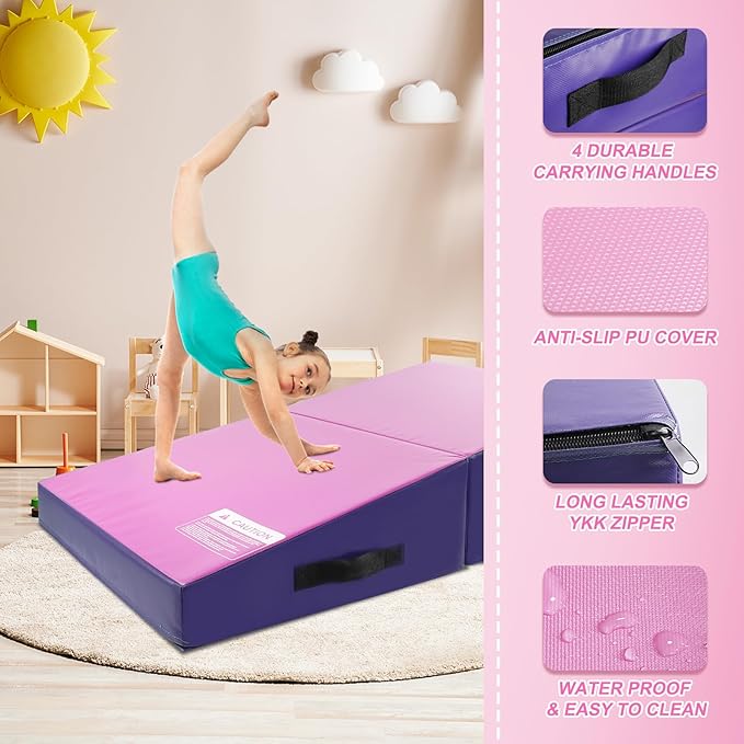 Kangaroo Hoppers Incline Gymnastics Mat, Skill Training, Home Gym Exercise