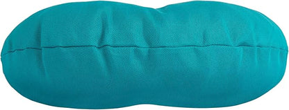 Magpie Fabrics Outdoor 15"x15"x4" Round Bistro Seat Cushions with Ties Set of 2, Tufted Waterproof Patio Floor Chair Pads for Home Garden Balcony Kitchen Office Porch, Teal