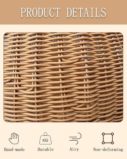 Wicker Cat Bed Indoor & Outdoor, Handwoven PP Rattan Cat Swing Bed with Removable Washable Cushion, Breathable Waterproof Cat House for Cats & Small Dogs (Small–11.4" L × 18.9" H)