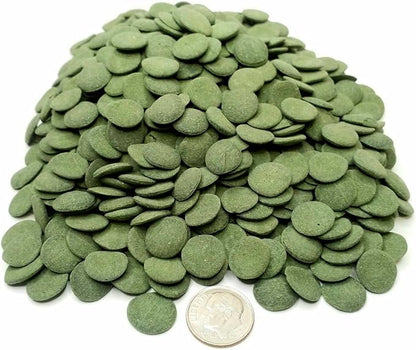 Aquatic Foods Inc. Sinking 12mm - 1/2" Spirulina Algae Wafers, Ideal for All Bottom Fish, Plecos, Shrimp, Snails, Crayfish, All Herbivorous and Omnivorous Tropical Fish... 1/2-lb