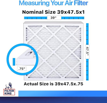 Filter King 39x47.5x1 Air Filter | 4-PACK | MERV 8 HVAC Pleated A/C Furnace
