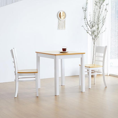 Livinia Cabin 33.5" Wooden Dining Table/Small Rectangular Modern Farmhouse Solid Wood Kitchen Table Desk (White Oak)