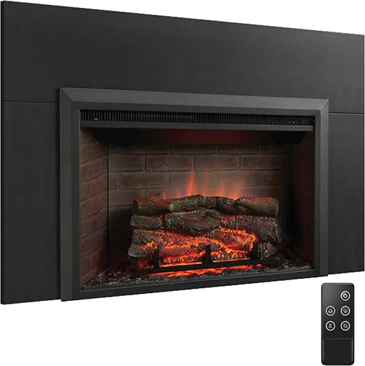 SimpliFire Electric Fireplace Insert, 32-Inch Black Traditional Fire Place
