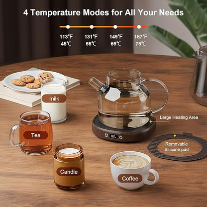 Coffee Mug Warmer & Mug Set for desk, Smart Auto Shut Off Electric Cup Warmer