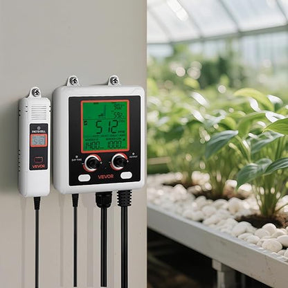 VEVOR Carbon Dioxide Monitoring Controller, Dual Outlets Carbon Dioxide