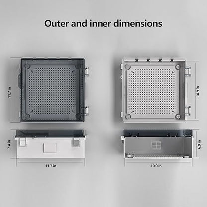 ABS Electrical Junction Box, Ventilated Design, Cable Grommets, IP65 Waterproof