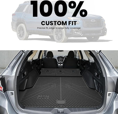 LASFIT Cargo Tray Liner with Backrest Mat for Subaru Outback 2026 Cargo Mat, All Weather TPE Custom Fit Easy Clean Trunk Liner with Seatback Mat for Outback 2026 Trunk Tray, Black
