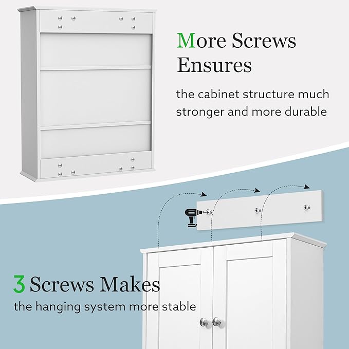 Bathroom Cabinet Wall Mounted Over Toilet Storage Cabinet, 24x30 Inch Wooden