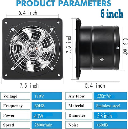 Aydomer Exhaust Fan 40W Through-wall installation Ventilation Fans 110V Exhaust