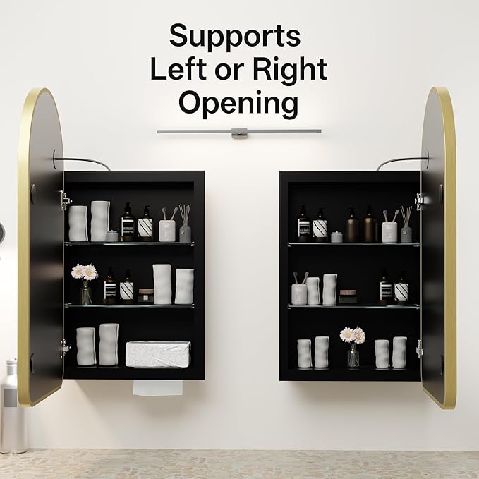 LED Arched Bathroom Medicine Cabinet