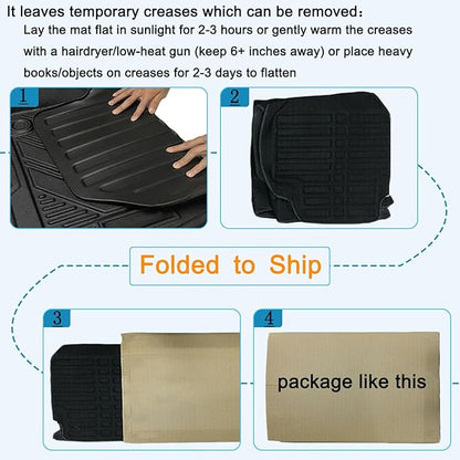Aiqiying Floor Mats＆Cargo Liners Compatible with Toyota Camry 2012-2017 Modelss，All Weather Waterproof Durable Custom-Fit Trunk Tray Front Rear Rows Full Set Carpet Protection TPE Accessories