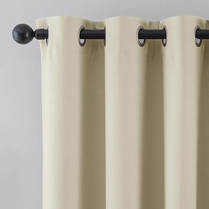 Beauoop 100% Blackout Curtains 63 Inch Long 2 Panels