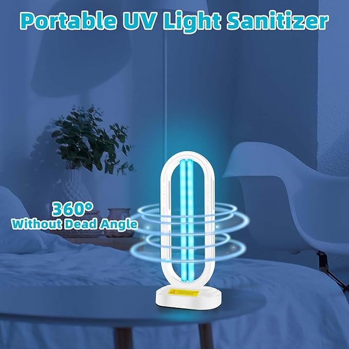 UV Light Sanitizer, 4-Speed Timing and Remote Control UVC Home Disinfection