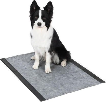 Glad for Pets Giant Activated Carbon Training Pads, 30 x 36 In, 24 Ct, 6-Pk | Adhesive backing and wall protection for leak-proof, super-absorbent day-to-night coverage
