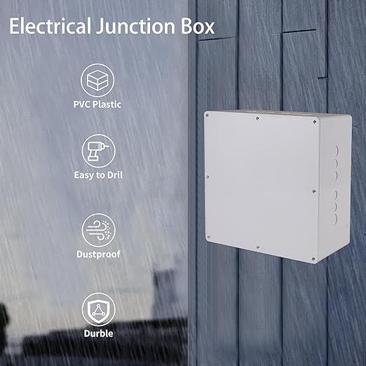 12" x 12" x 6" PVC Plastic Junction Box