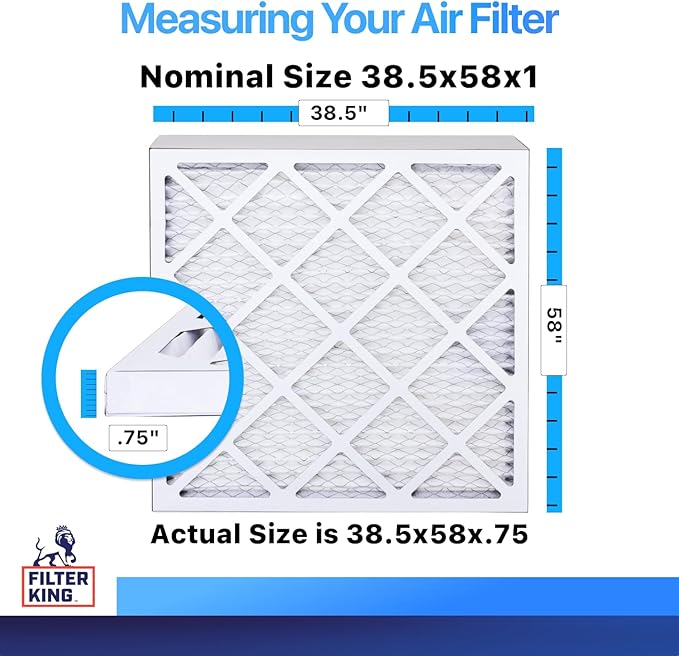Filter King 38.5x58x1 Air Filter | 4-PACK | MERV 8 HVAC Pleated A/C Furnace