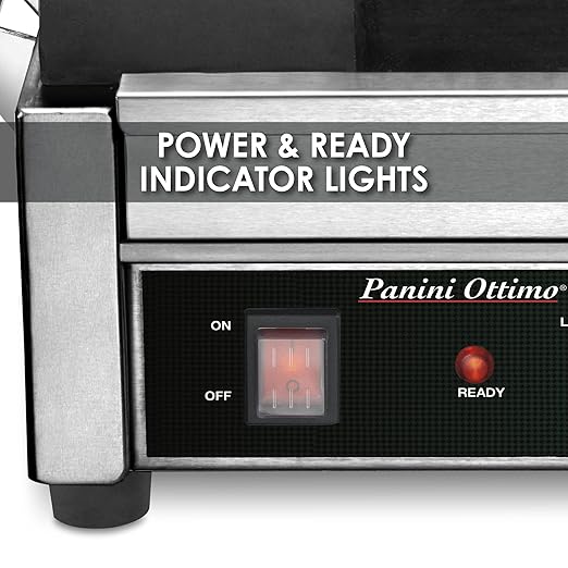 Waring Commercial WPG300 Panini Otimo Dual Ribbed Panini Grill, 6-20 Phase Plug
