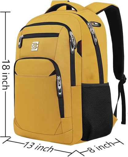 Volher Laptop Backpack,Business Travel Anti Theft Slim Durable Laptops Backpack,Water Resistant College Computer Bag for Women & Men Fits 15.6 Inch Laptop and Notebook-Yellow