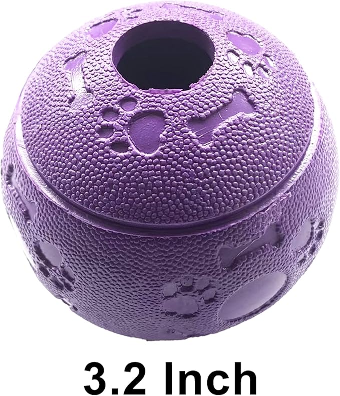 Jalousie Dog Puzzle Balls Dog Treat Dispensing Balls Non-Toxic Natural Rubber Dog Chew Toys for Puppy Pet Dog Teething Puzzle Playing Treat Dispenser Rope Balls (Large 4 Pack)