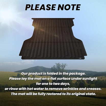 LASFIT Truck Bed Mat for 2009-2016 Ford F250 F350 F450 6.75ft Super Duty 81.9'' Bed Liner(Not fit with Drop-in Bed Liner), TPE 100% All Weather Car Bed Mat for F-250 F-350 F-450,1PCS Black