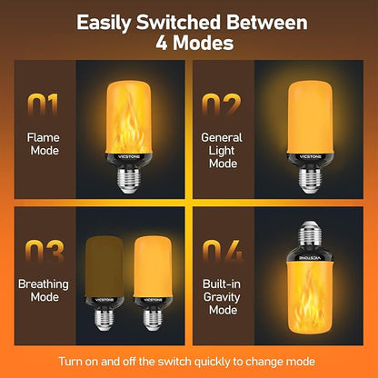 Vicstone Upgraded LED Flame Light Bulbs Christmas Decorations, 4-Mode