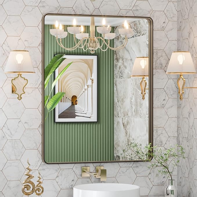 LOAAO 28”X36” Bronze Bathroom Mirrors