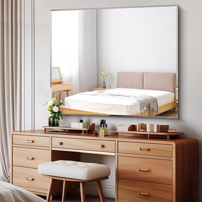 CILIBER Beveled Bathroom Mirror, 40x48 Inch Large Frameless Mirrors