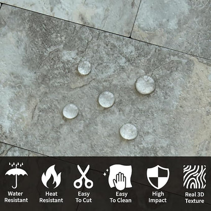 AULIGET 100-Piece Faux Stone Peel and Stick Backsplash Wall Tiles, Laundry Room