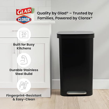Glad Stainless Steel Step Trash Can, Series 2
