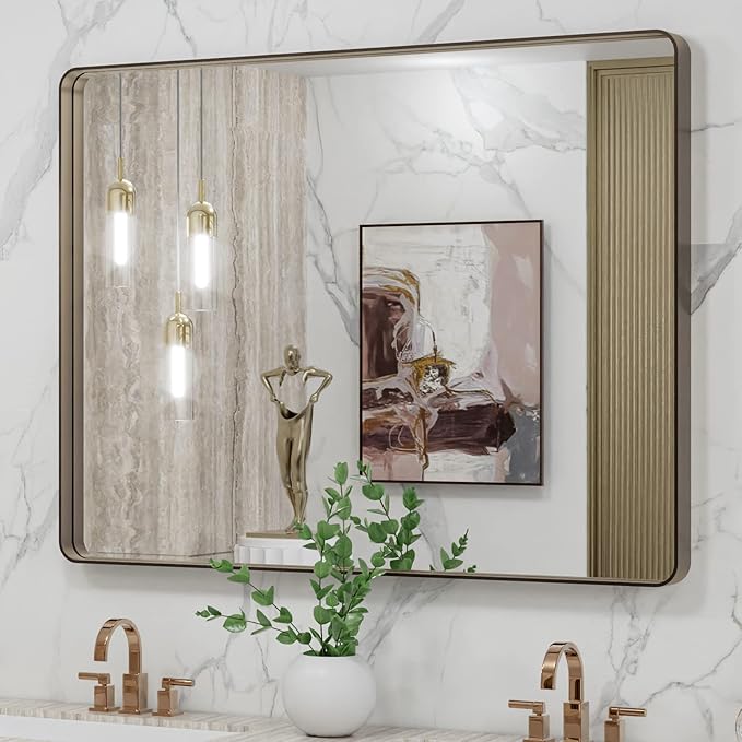 LOAAO 40”X30” Bronze Bathroom Mirrors