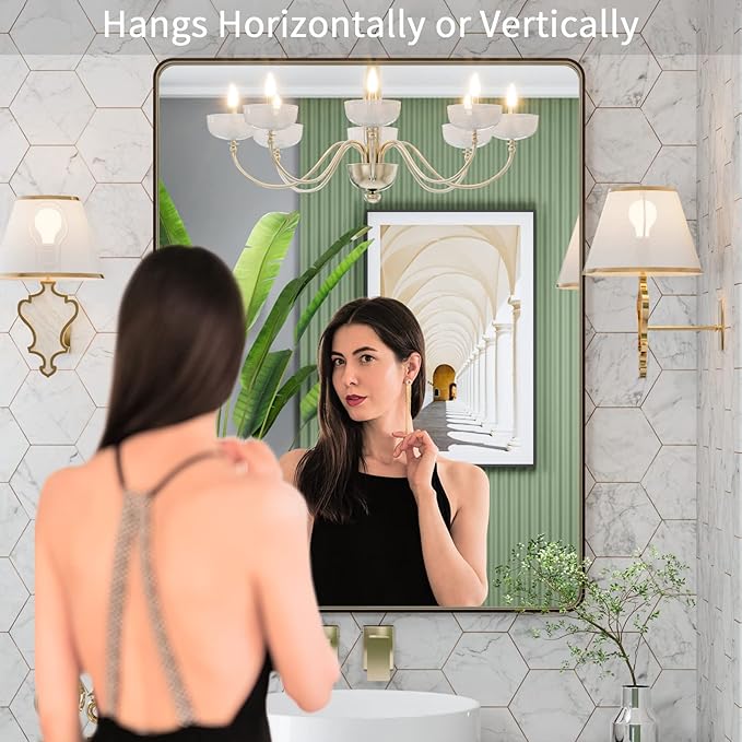 LOAAO 28”X36” Bronze Bathroom Mirrors