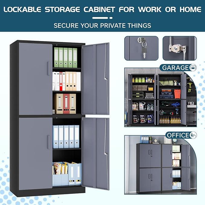MIIIKO Metal Garage Storage Cabinet