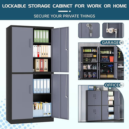 MIIIKO Metal Garage Storage Cabinet