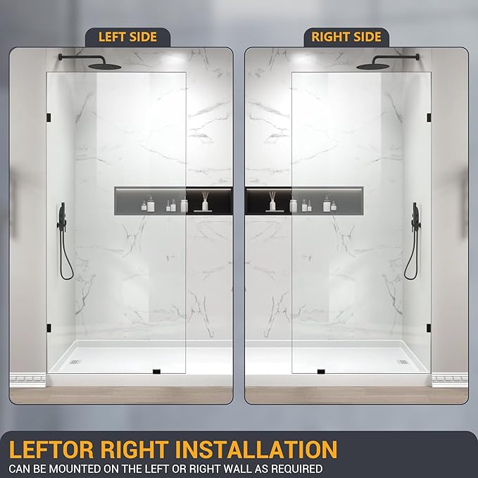 Shower Glass Panel 21" W×78.75" H, 3/8" Thick Clear Tempered Glass Panel