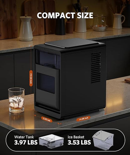 COWSAR Crescent Ice Maker Countertop, 27 Lbs/24H Portable Crescent Ice Machine