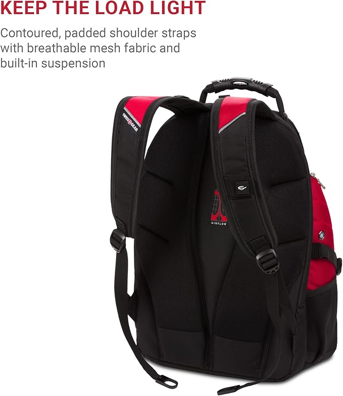SwissGear 1900 Scansmart TSA 17-Inch Laptop Backpack, Black/Red