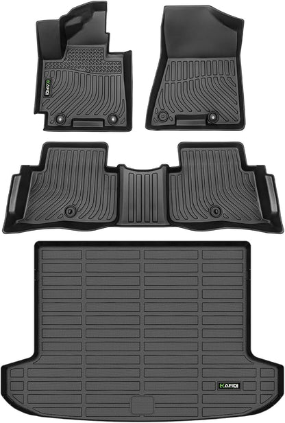 All Weather Car Floor Mats & Cargo Liner for Hyundai Tucson 2016-2021 (No Hybrid Models) Custom Fit Full Set Accessories - Black