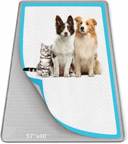 Pee Pad Holder for Dogs 57''x40'' Silicone Puppy Pee Pad Tray, Light Grey | Extra Large Dog Potty Tray Leak-Proof, High Edge, No Spill Training Pads for Floor Protection, No Pee Pads