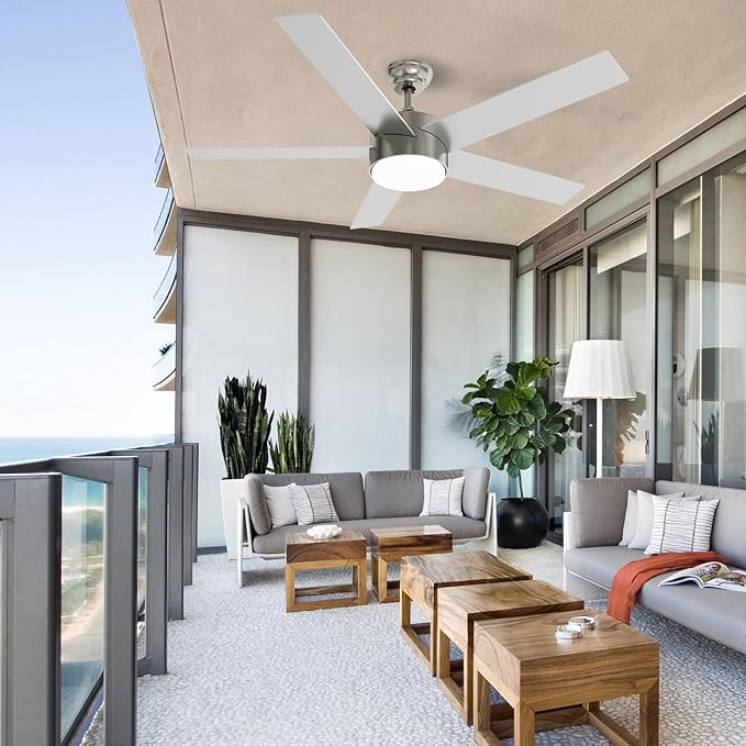 POCHFAN 52 Inch Brushed Nickel Ceiling Fans