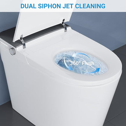 Smart Toilet with ADA Height, Bidet Built-In, Auto-Sensing Flip Lid, Off-Seat