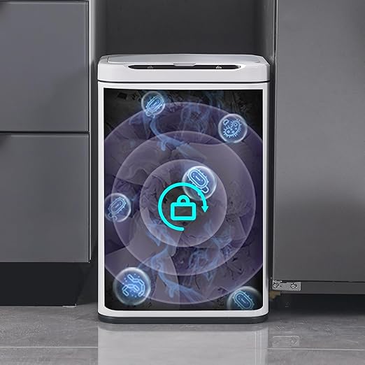 ELPHECO Stainless Steel Office Trash Can Motion Sensor Garbage Can Touchless