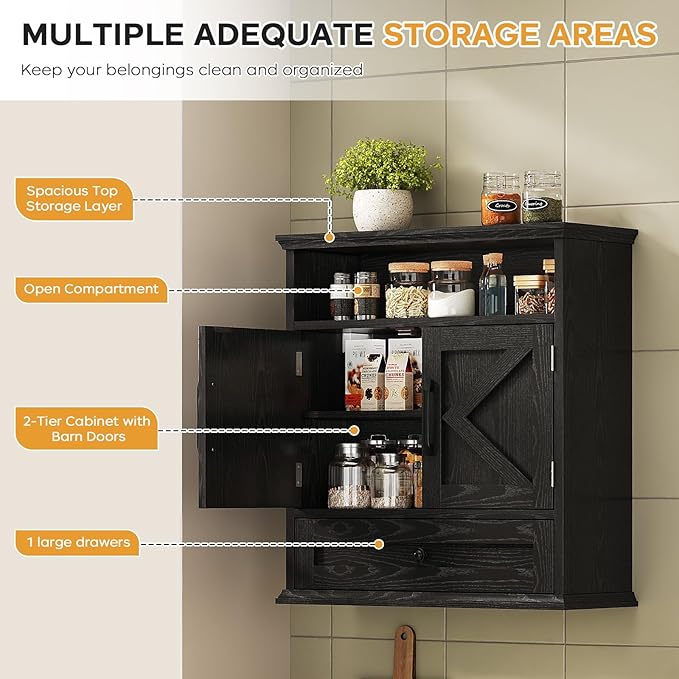 Bathroom Wall Cabinet, Wall Mounted Medicine Cabinet