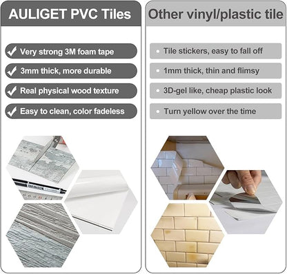 AULIGET 100-Piece Subway Tiles Peel and Stick Backsplash PVC Tile, Laundry Room