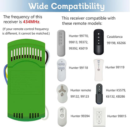 Receiver for 3 Speed AC Ceiling Fan Remote, Compatible