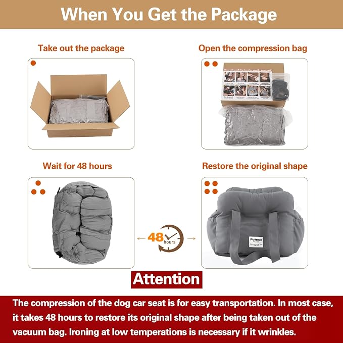 Dog Car Seat for Small Dogs, Portable Puppy Car Seat of Easy Installation, Fashionable Pet Carrier Bag with Large Pockets, Machine Washable Dog Booster Seat (Army Green)