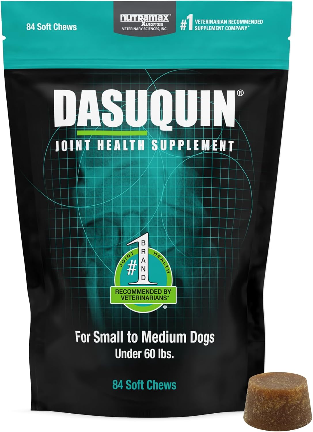 Nutramax Dasuquin for Small to Medium Dogs, Joint Health Supplement, Contains Glucosamine for Dogs, Plus Chondroitin, ASU and More, Supports Healthy Joints, Soft Chews, 84 Count