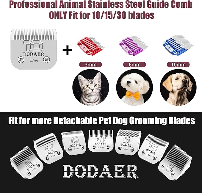 Professional Dog Grooming Electric Corded Clipper Super 2-Speed,Low Noise,Cool & Quiet Running Design for Thick Heavy Coats,Dogs,Cats and Other Animal (Brown)