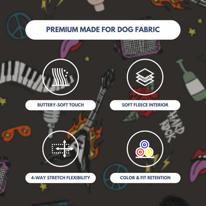 Spark Paws Dog Hoodie – Premium Dog Sweater for Small, Medium, and Large Dogs | Warm Outfits for French Bulldogs, Pitbull, Puppy, Winter Jacket Alternative - Rock and Roll - XL