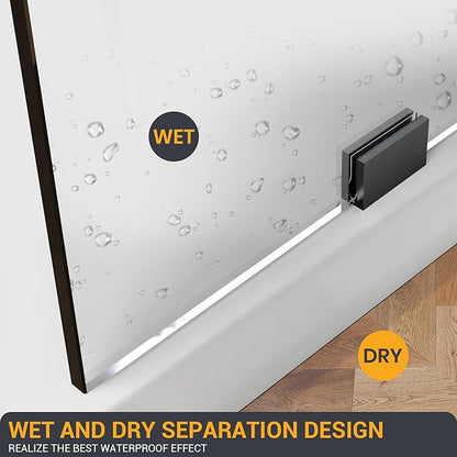 23" W×78.75" H Shower Glass Panel, Fixed Frameless Shower Screen